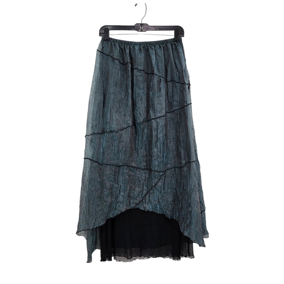 Neil & David Vintage Women's Iridescent Lagenlook Asymmetrical Tulle Skirt